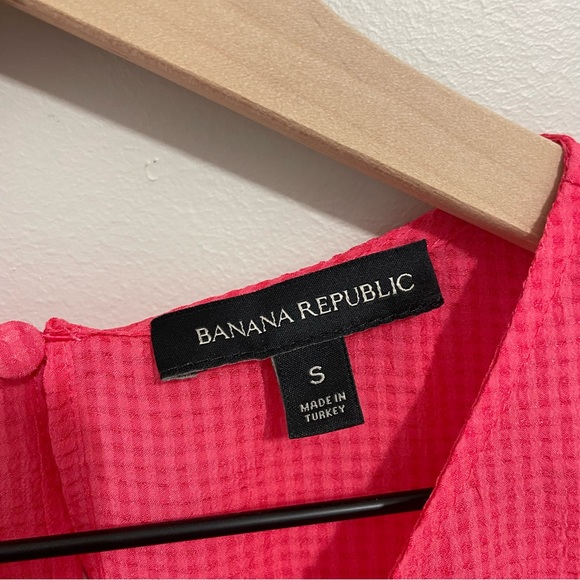 Banana Republic Pink Gingham Peplum Tank Top Sz S - Picture 3 of 11